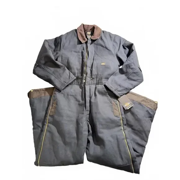 NWT Dickies Insulated Navy Work Coveralls with Quilted Lining - Size Small - Picture 1 of 9